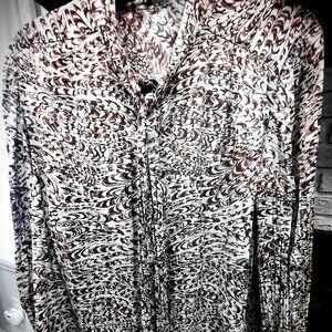 ANN TAYLOR Factory Long Sleeve Tie Neck Blouse Size Large